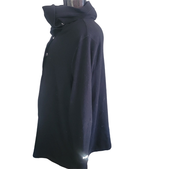 Nola Asymmetrical Black Wrap Style High Neck Cardigan Sweater 3X - Picture 5 of 7